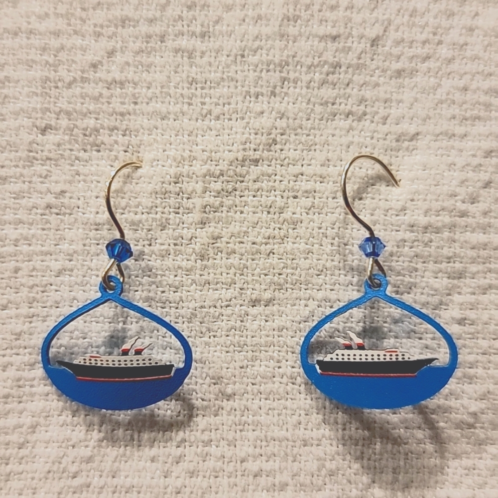 Cruise ship dangle earrings